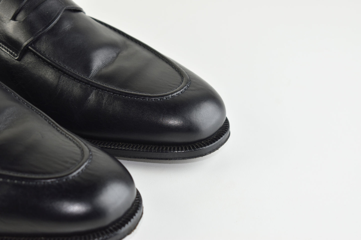 Pakerson Italy Hand made Black Leather Men Penny Loafer, Size EU 45, Excellent 10/10