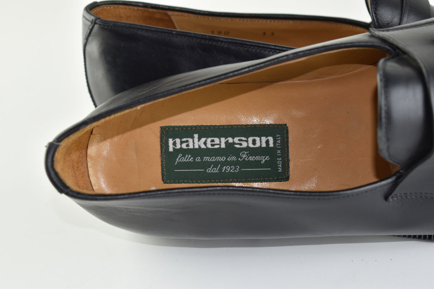 Pakerson Italy Hand made Black Leather Men Penny Loafer, Size EU 45, Excellent 10/10