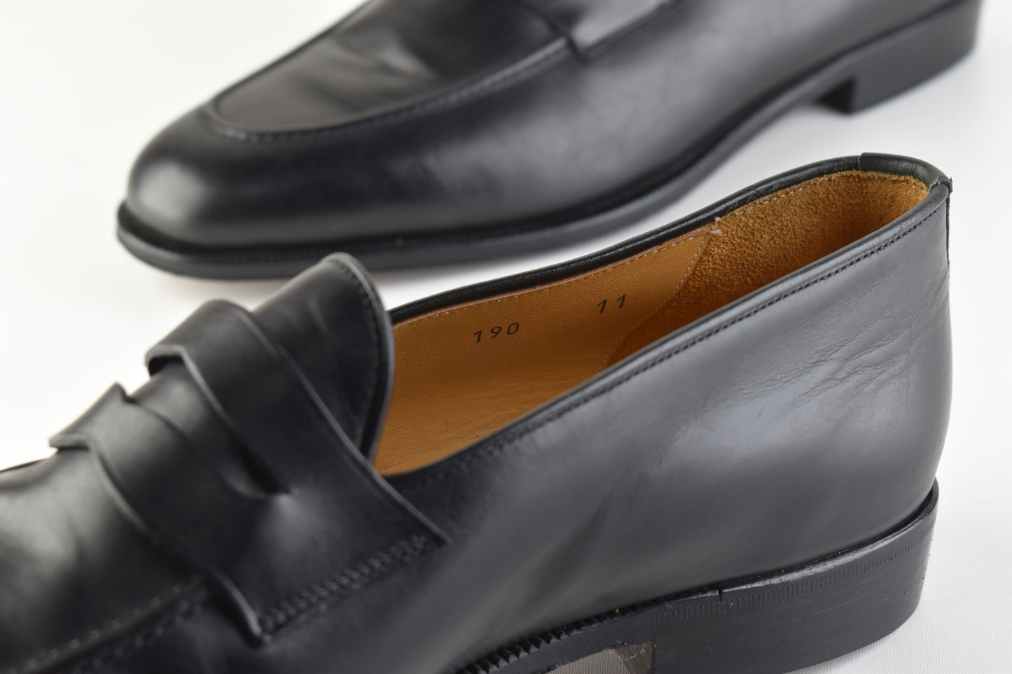 Pakerson Italy Hand made Black Leather Men Penny Loafer, Size EU 45, Excellent 10/10