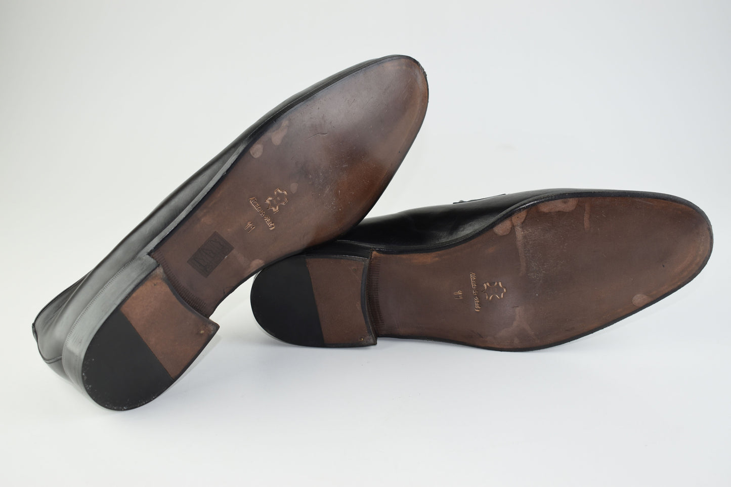 Pakerson Italy Hand made Black Leather Men Penny Loafer, Size EU 45, Excellent 10/10