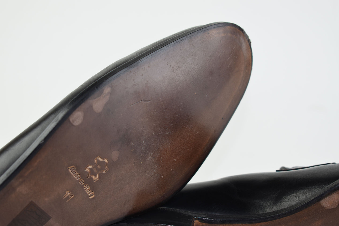 Pakerson Italy Hand made Black Leather Men Penny Loafer, Size EU 45, Excellent 10/10