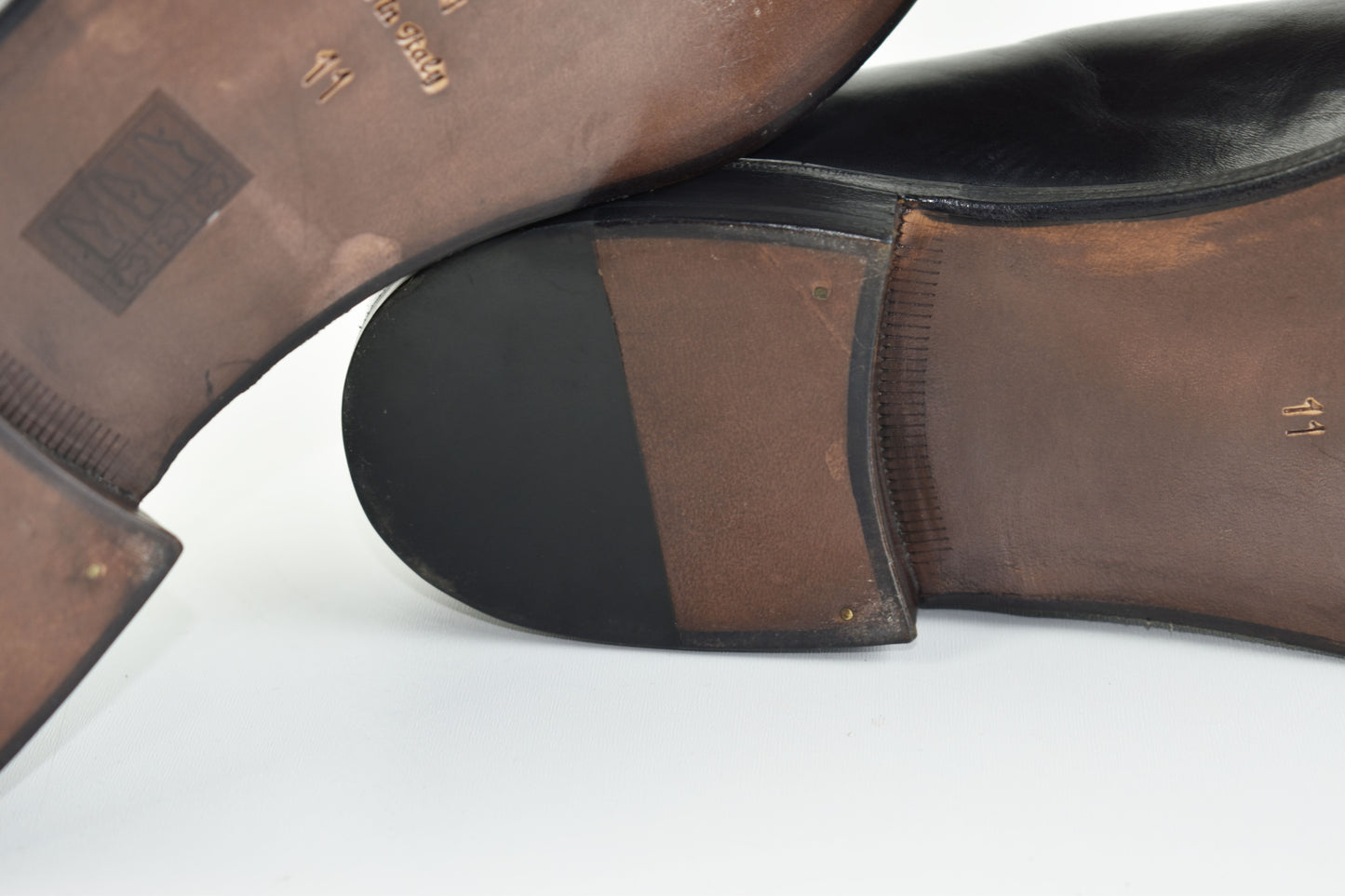 Pakerson Italy Hand made Black Leather Men Penny Loafer, Size EU 45, Excellent 10/10