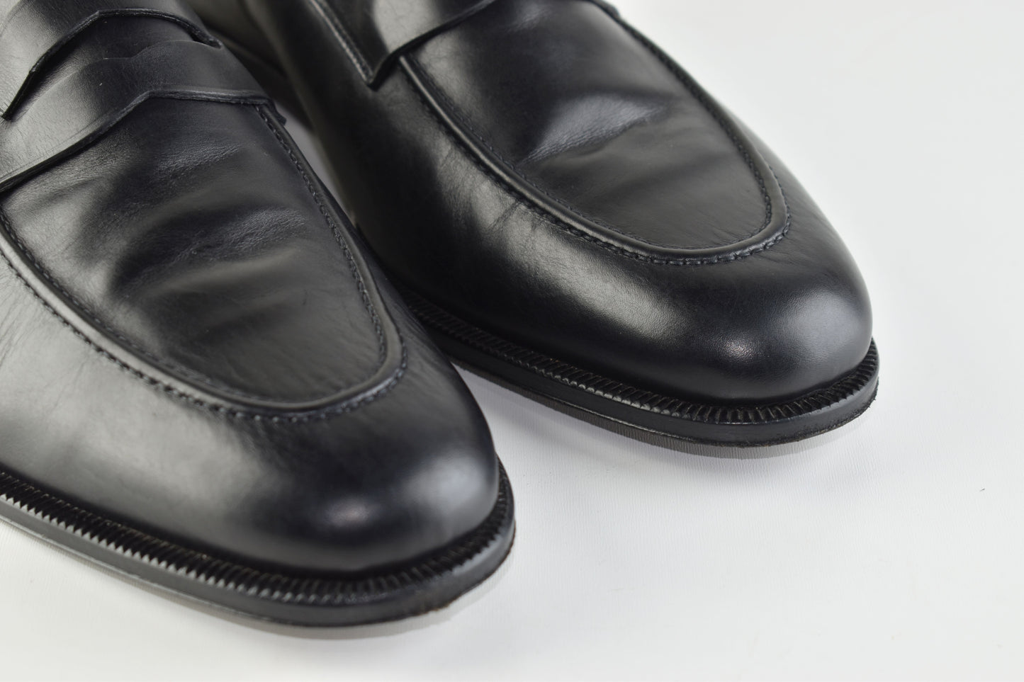Pakerson Italy Hand made Black Leather Men Penny Loafer, Size EU 45, Excellent 10/10