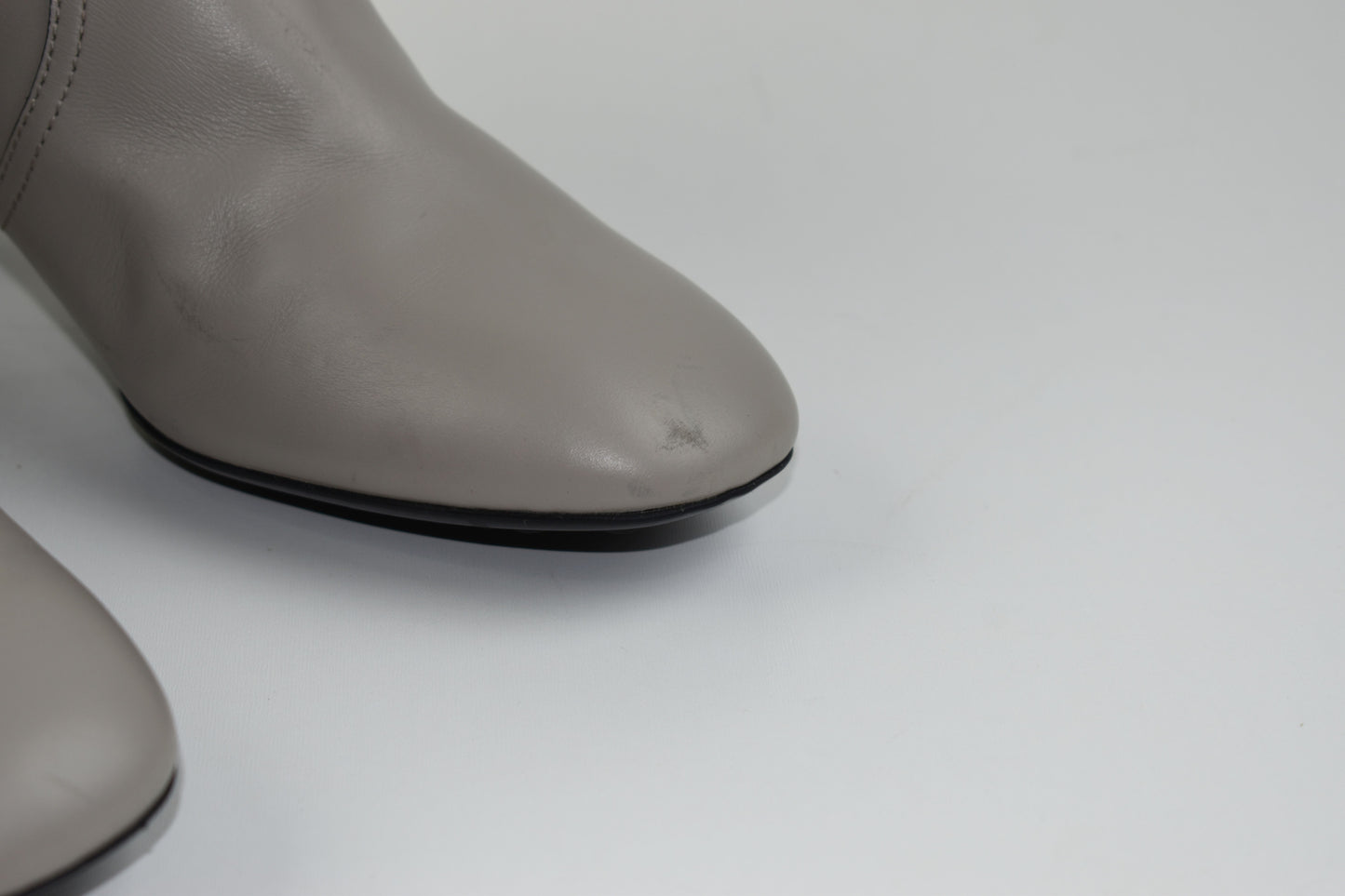 Tod's Grey Women Leather Block Heel Ankle Boots Size 40.5, Excellent 9/10