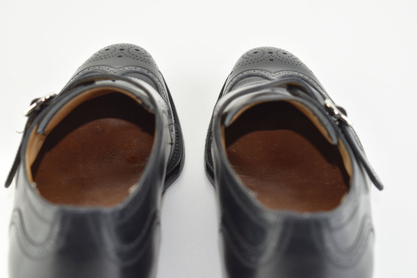 Church’s Monk Single Strap Brogues Black Men Shoes, Size EU 41.5, Good 6/10