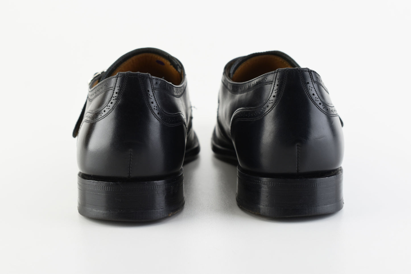 Church’s Monk Single Strap Brogues Black Men Shoes, Size EU 41.5, Good 6/10