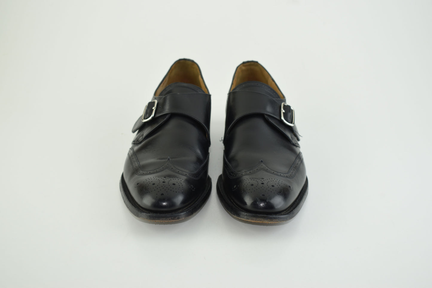 Church’s Monk Single Strap Brogues Black Men Shoes, Size EU 41.5, Good 6/10