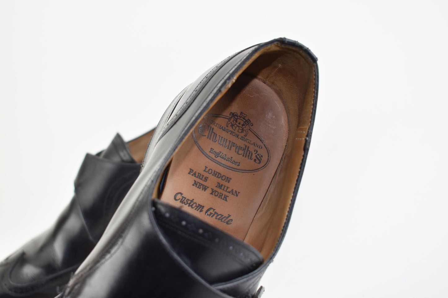 Church’s Monk Single Strap Brogues Black Men Shoes, Size EU 41.5, Good 6/10