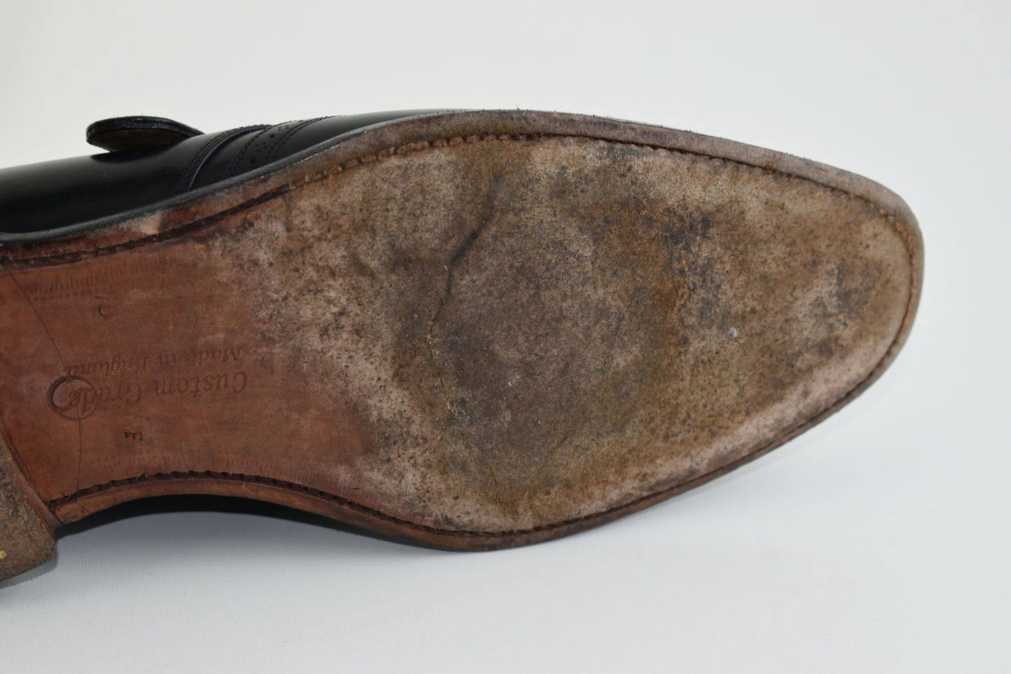Church’s Monk Single Strap Brogues Black Men Shoes, Size EU 41.5, Good 6/10