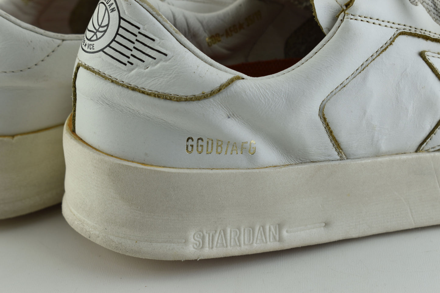 Golden Goose Stardan in total white Leather Women Sneakers, Size 38 (No Insole, خاصها فراش), V.Good 7/10
