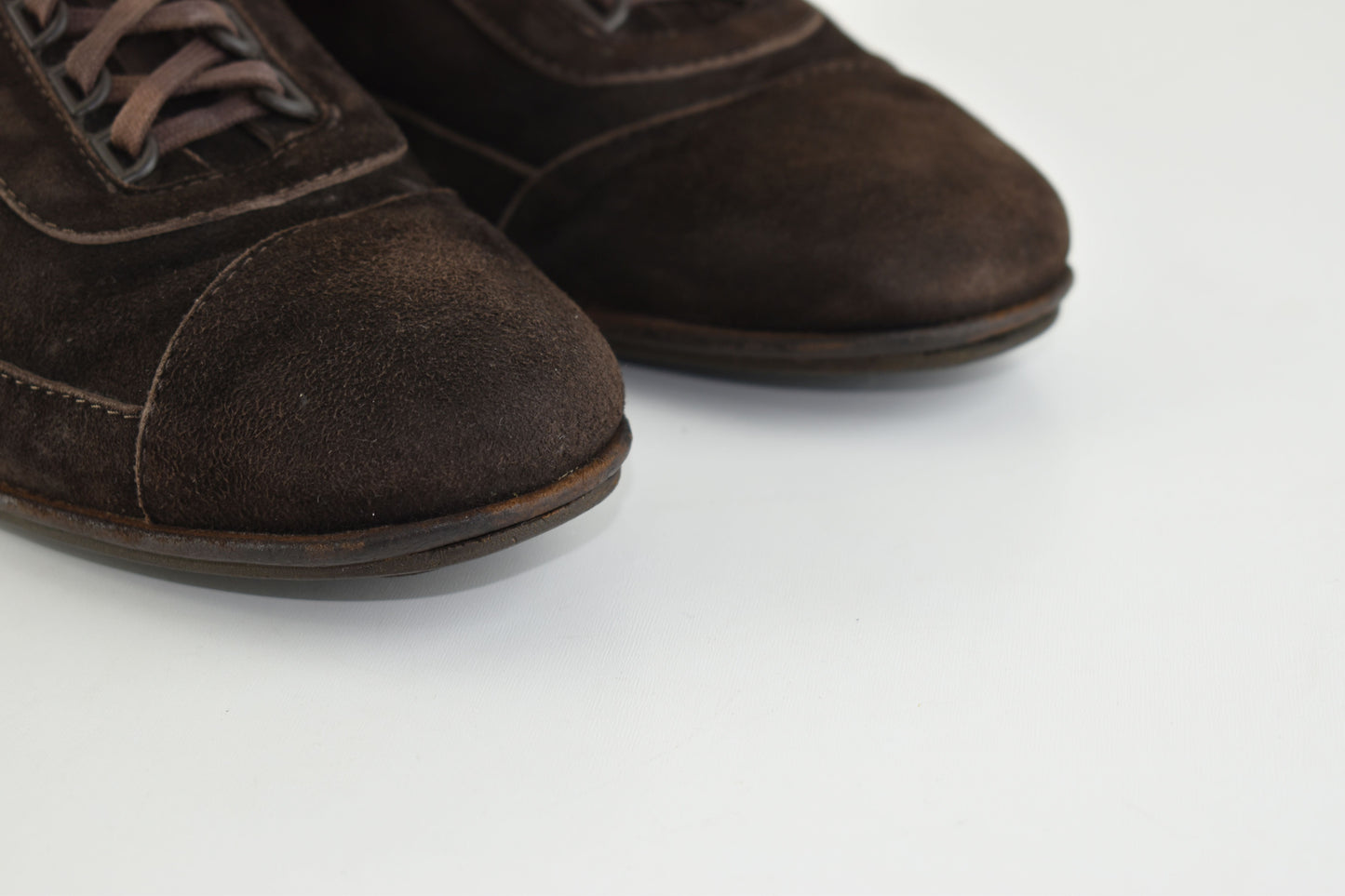 Sergio Rossi Logo Lace Up Men Suede Brown Men Sneakers, Size EU 43, Good 6/10