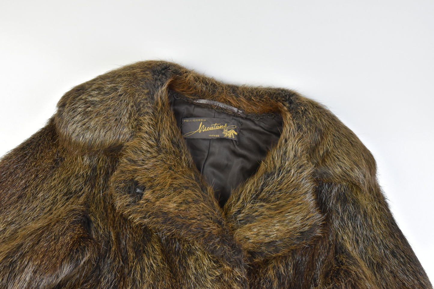 Pellicceria Varese Beaver Fur Dark Brown Full Length, Size L, Women Coat, Excellent 9/10