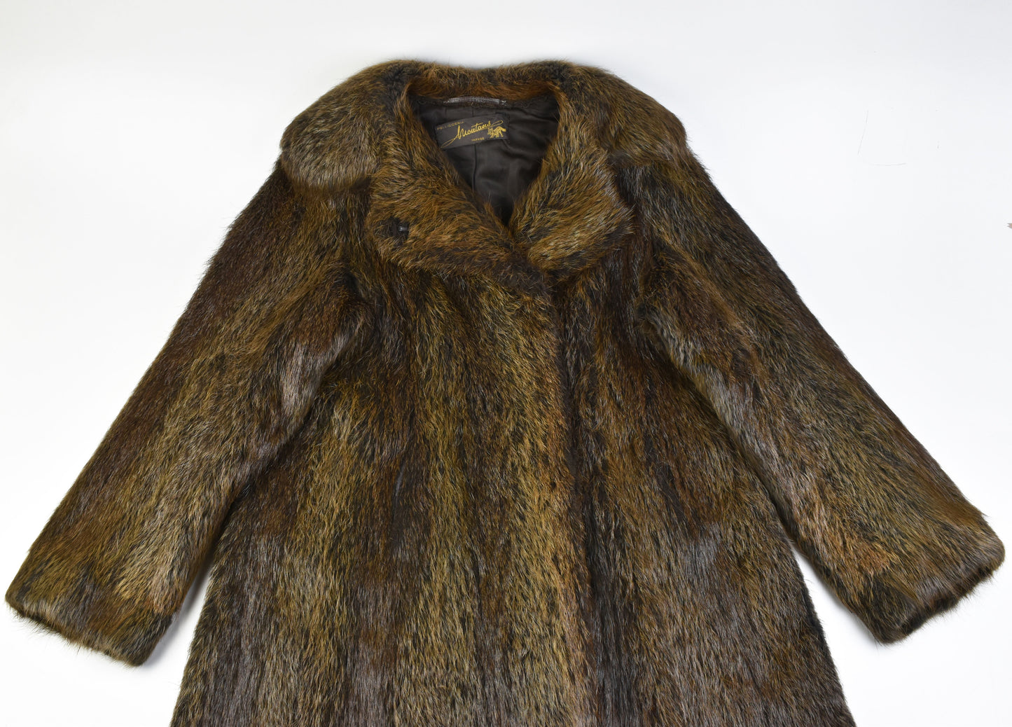 Pellicceria Varese Beaver Fur Dark Brown Full Length, Size L, Women Coat, Excellent 9/10