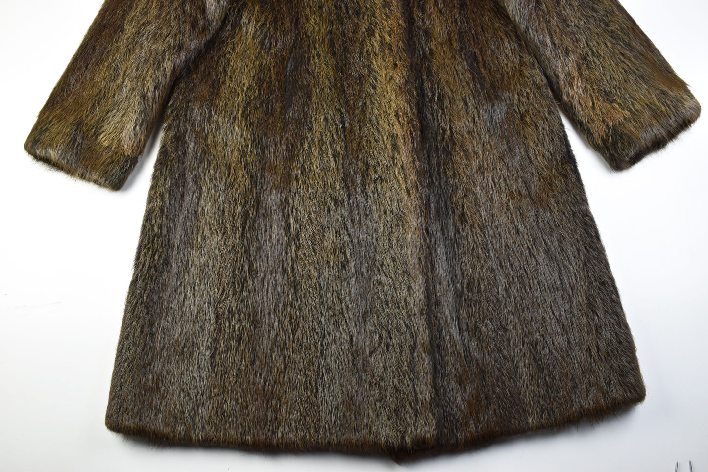 Pellicceria Varese Beaver Fur Dark Brown Full Length, Size L, Women Coat, Excellent 9/10