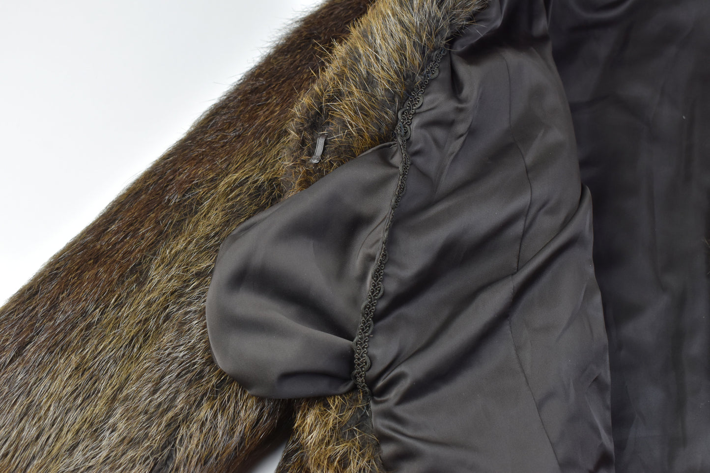 Pellicceria Varese Beaver Fur Dark Brown Full Length, Size L, Women Coat, Excellent 9/10