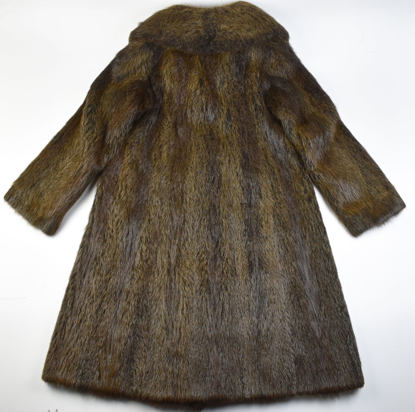 Pellicceria Varese Beaver Fur Dark Brown Full Length, Size L, Women Coat, Excellent 9/10