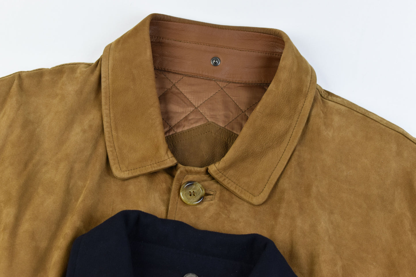 Burberry London Brown Calfskin Nubuck Leather Men Coat Jacket Size 52, V.Good 8/10