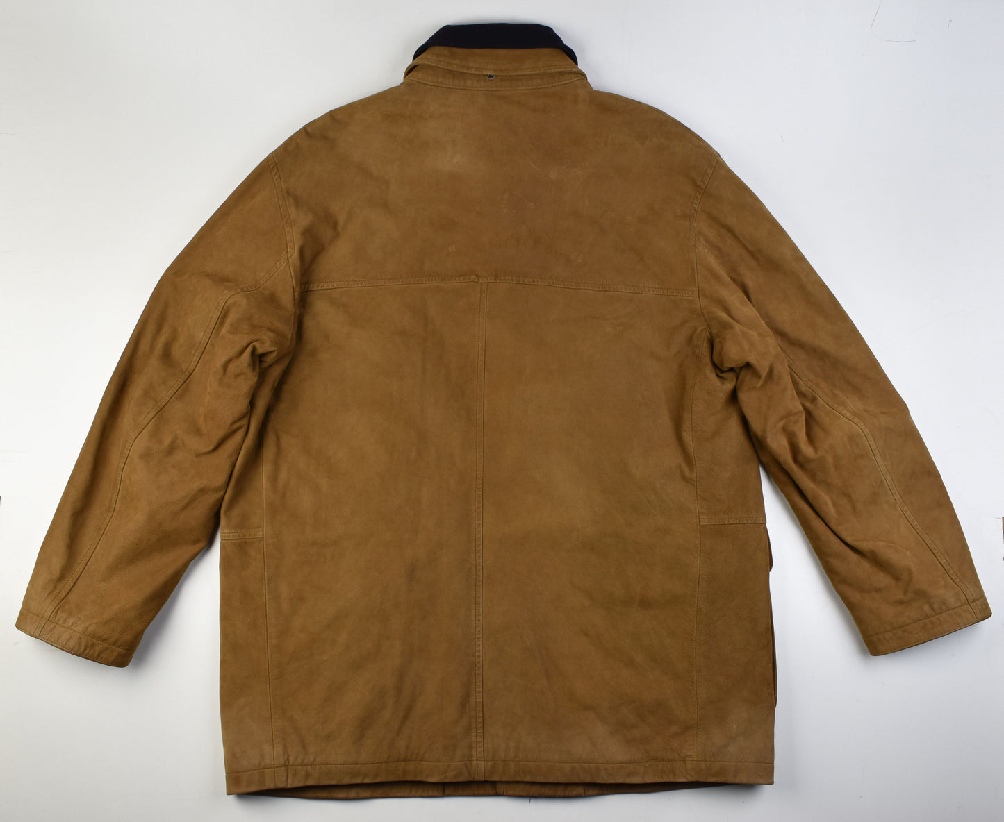 Burberry London Brown Calfskin Nubuck Leather Men Coat Jacket Size 52, V.Good 8/10