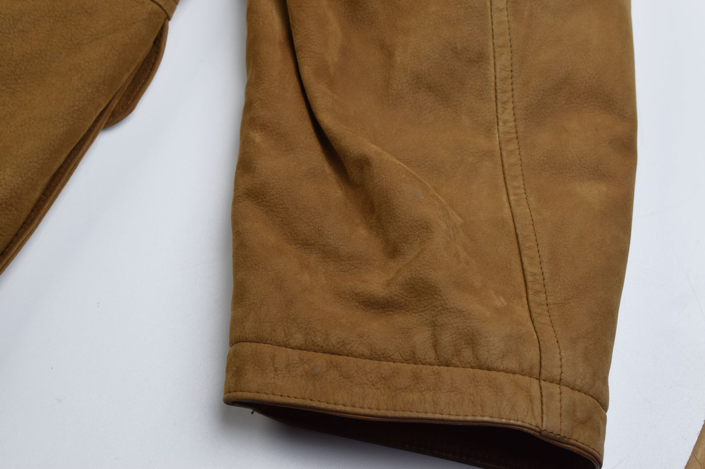 Burberry London Brown Calfskin Nubuck Leather Men Coat Jacket Size 52, V.Good 8/10