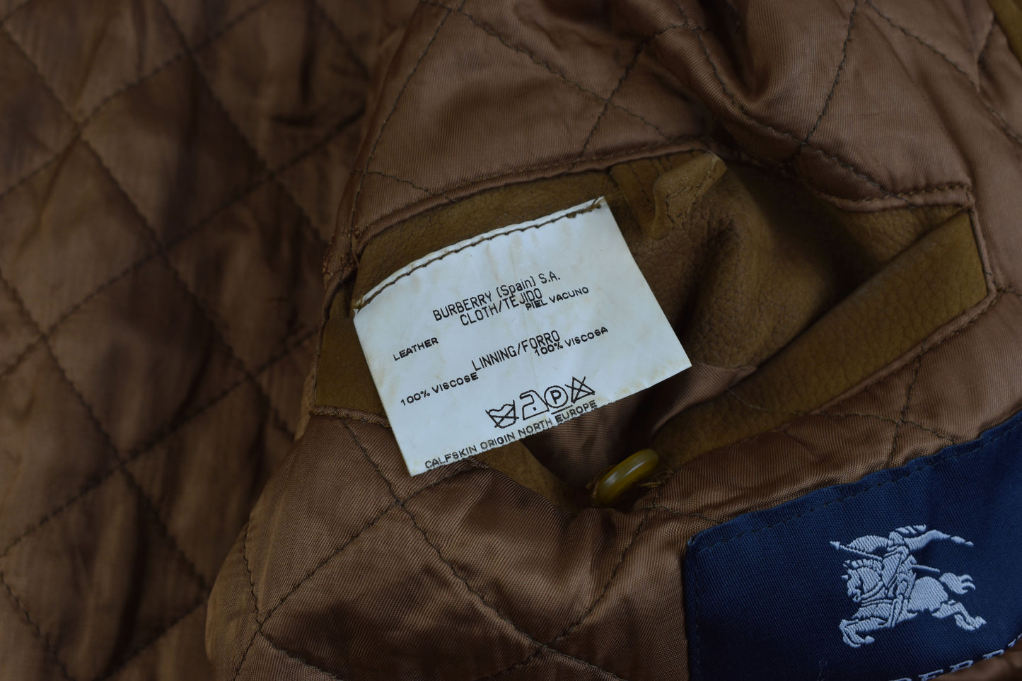 Burberry London Brown Calfskin Nubuck Leather Men Coat Jacket Size 52, V.Good 8/10