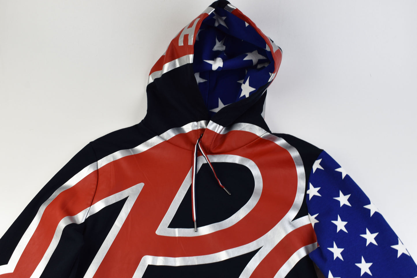 Polo Ralph Lauren Big Bubble American USA Flag Hoodie M, Excellent 9/10