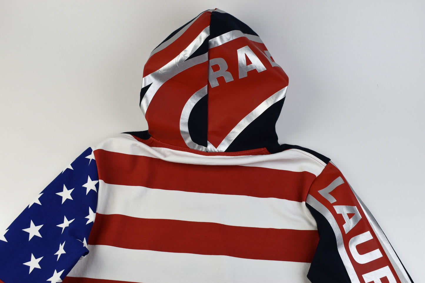 Polo Ralph Lauren Big Bubble American USA Flag Hoodie M, Excellent 9/10