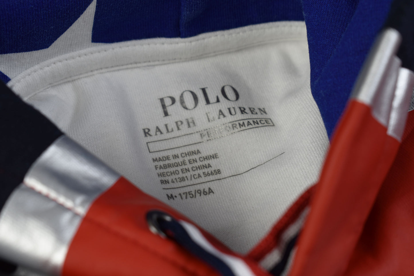 Polo Ralph Lauren Big Bubble American USA Flag Hoodie M, Excellent 9/10