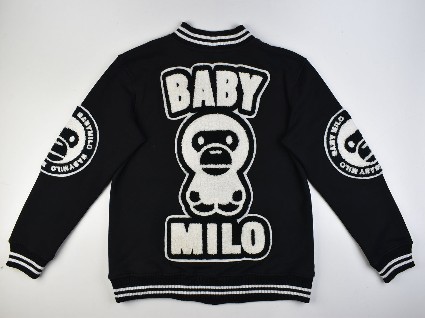 Bape Baby Milo Black Varsity Men Jacket, Size M, Made in Japan, V.Good 8/10