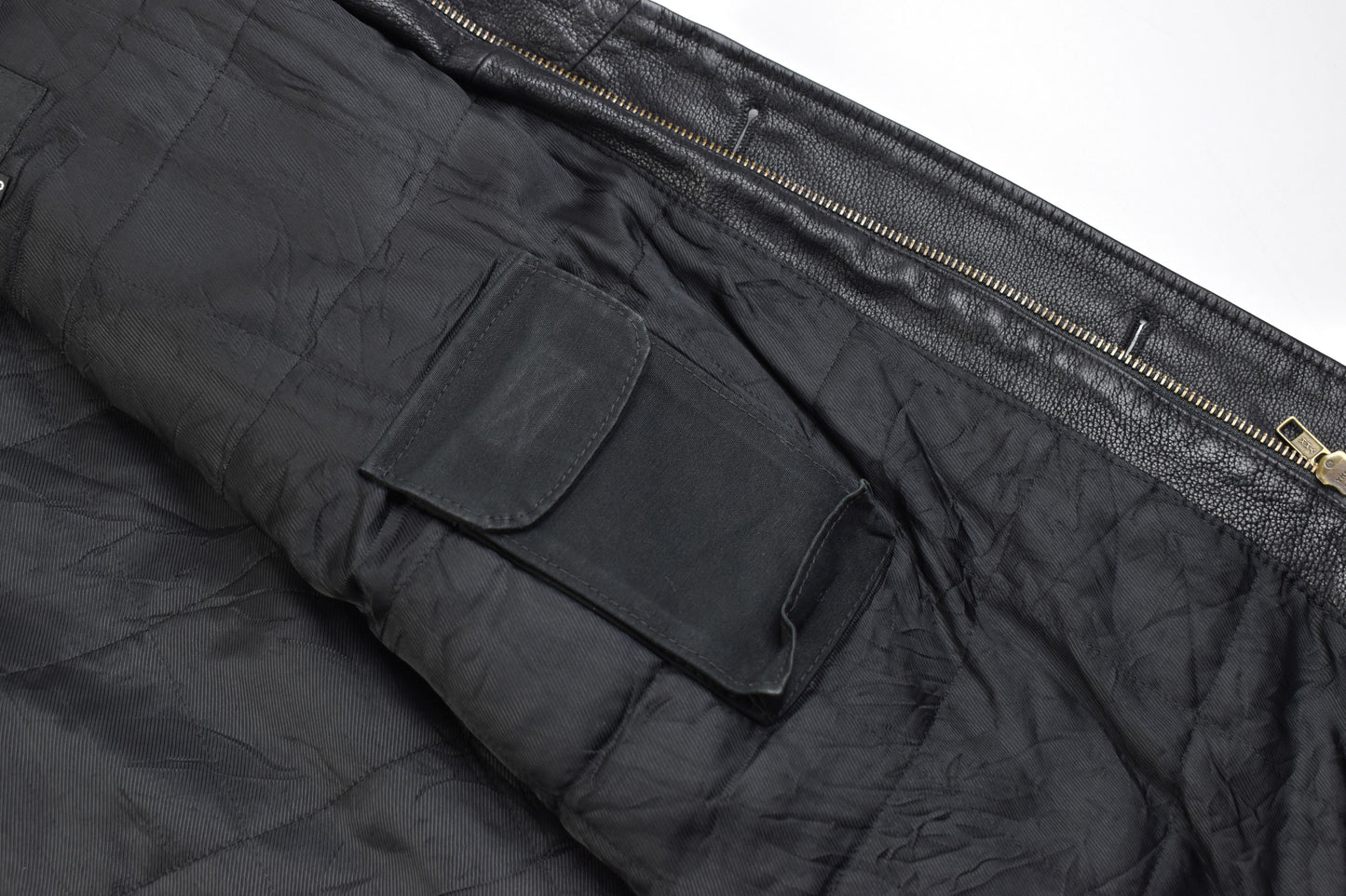 Yves Saint Laurent Black Leather Man's Jacket Coat, Size EU 58, V.Good 8/10