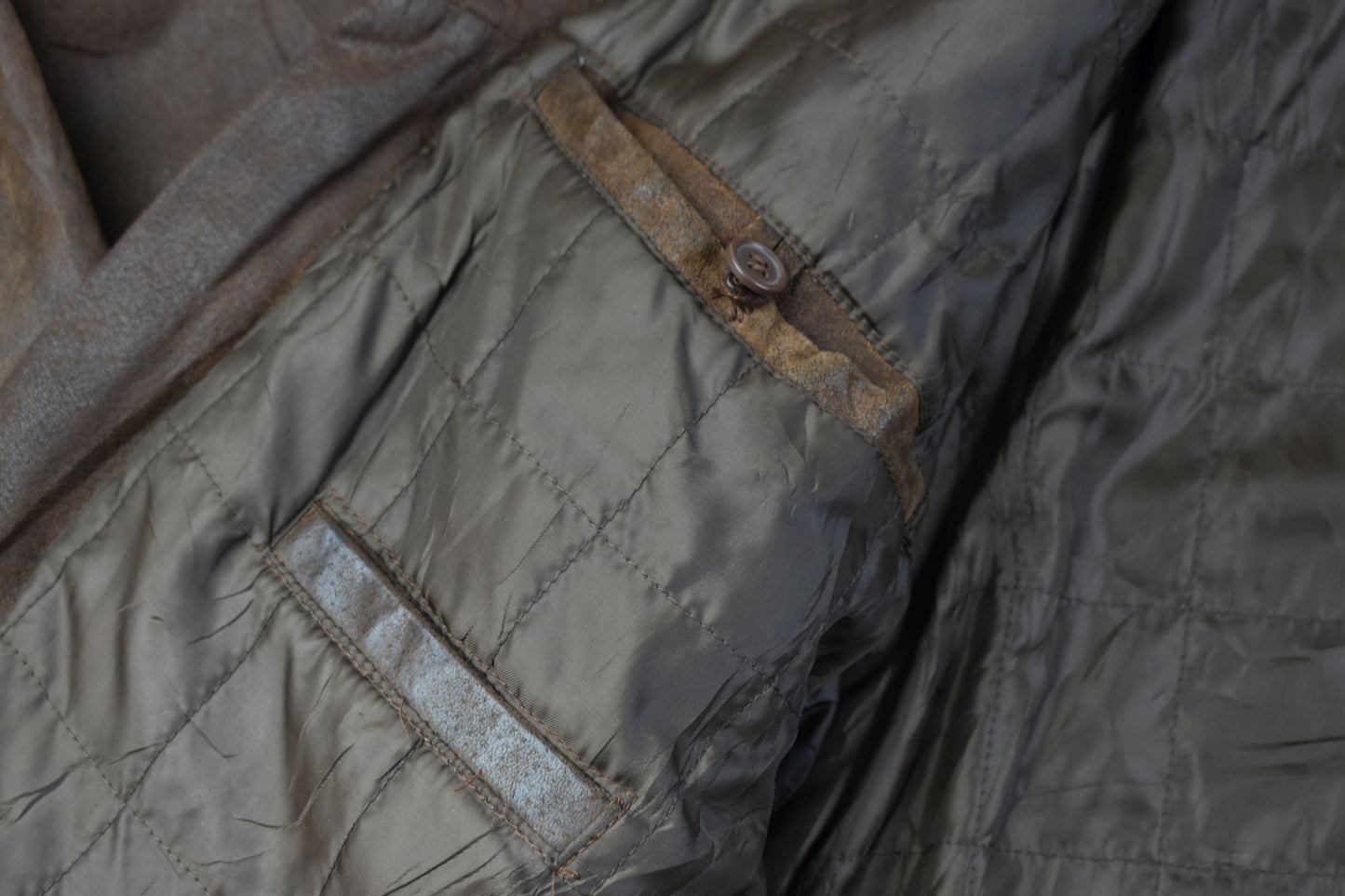 Hi-Buxter F19 Army Pilot bomber Men Leather Jacket Detachable Collar, Size XL, V.Good 7/10