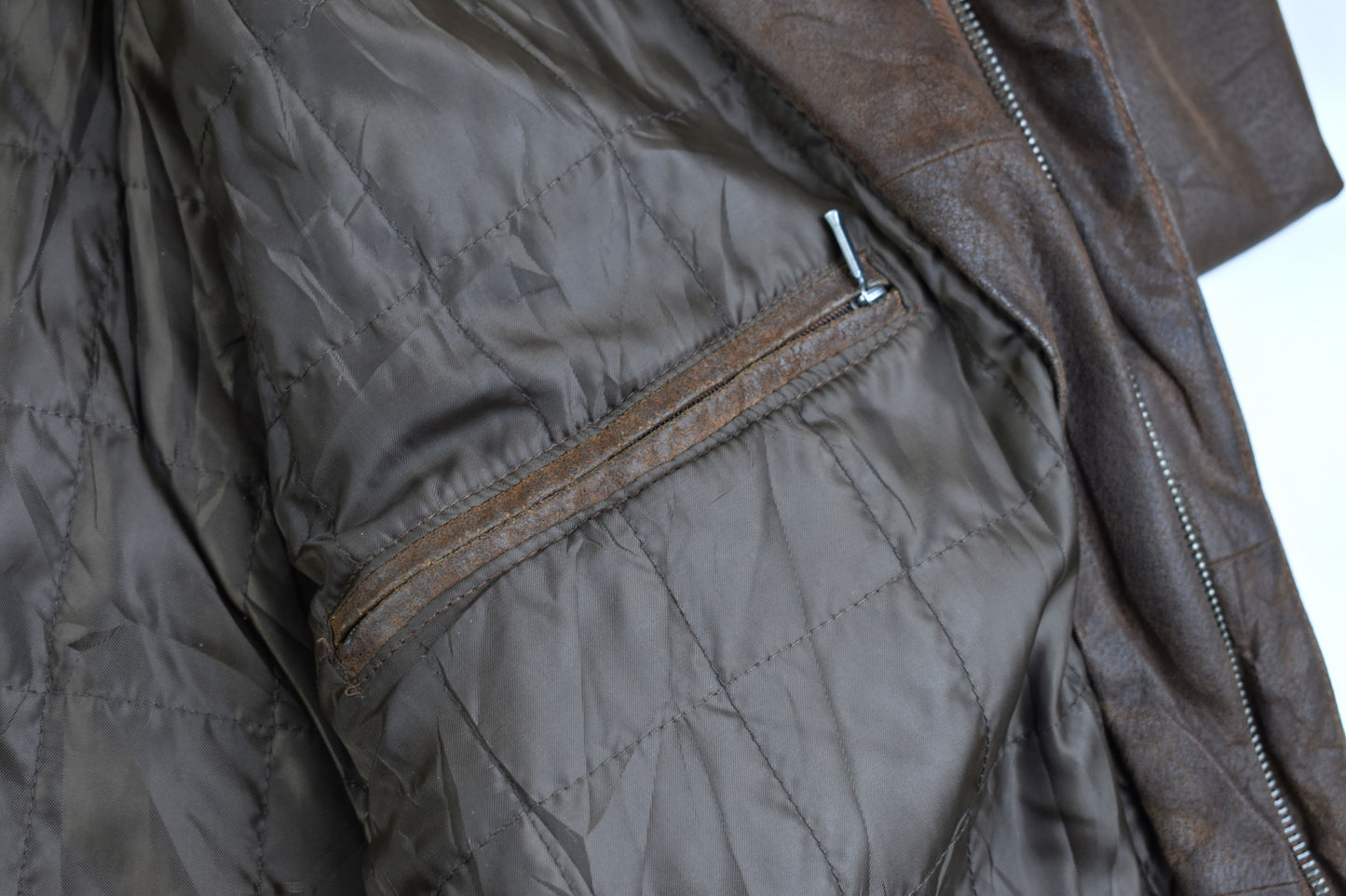 Hi-Buxter F19 Army Pilot bomber Men Leather Jacket Detachable Collar, Size XL, V.Good 7/10