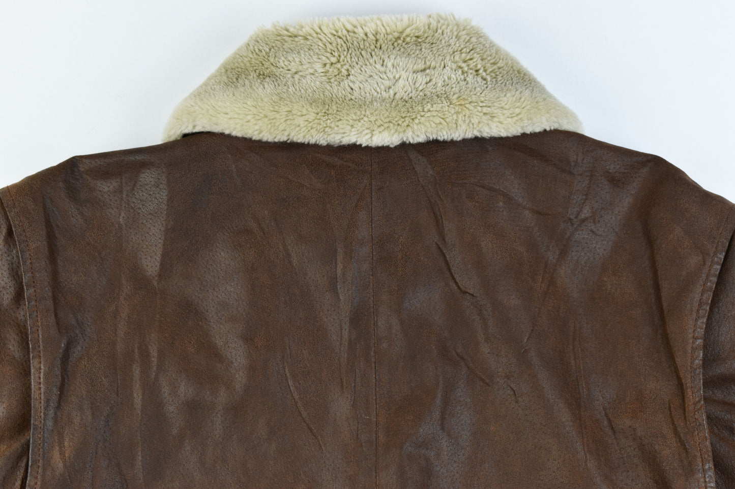 Hi-Buxter F19 Army Pilot bomber Men Leather Jacket Detachable Collar, Size XL, V.Good 7/10