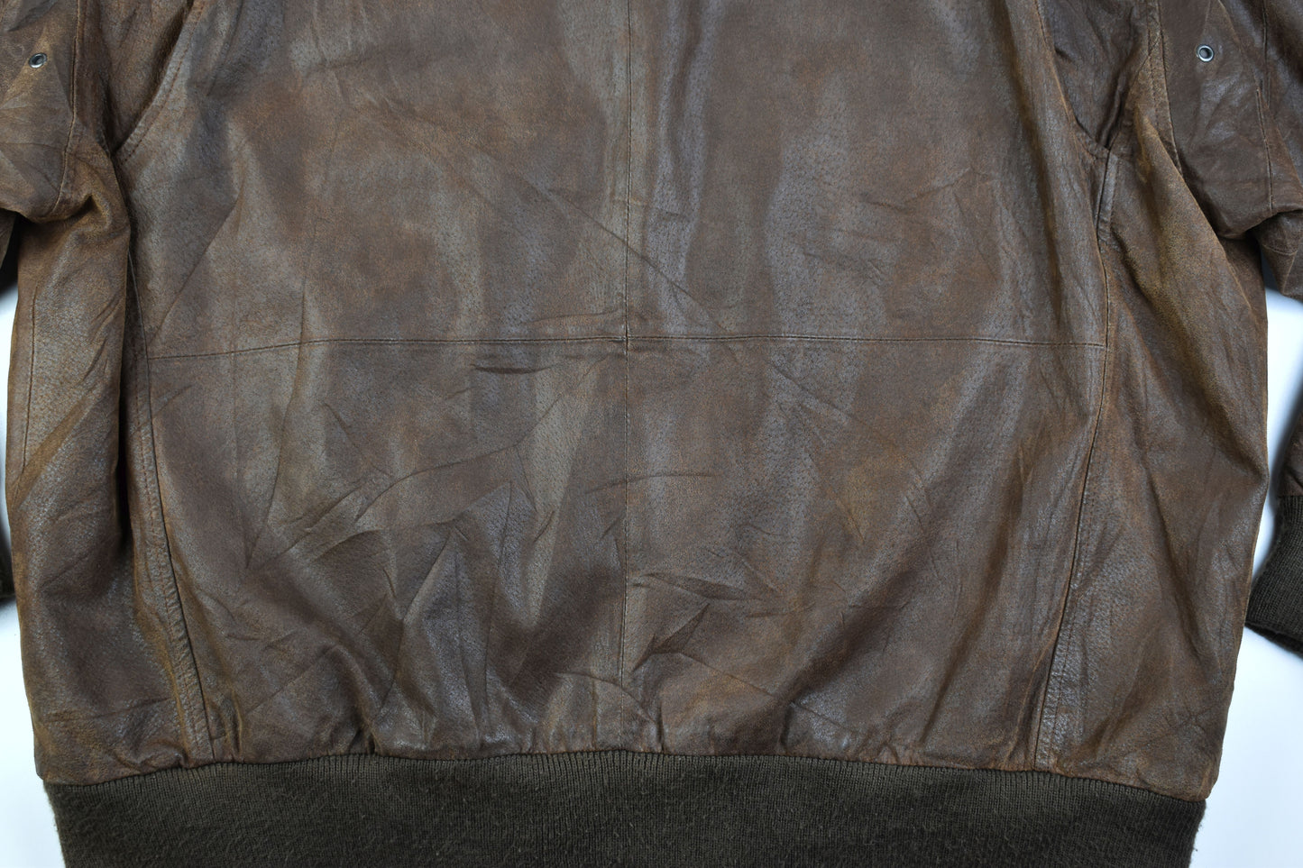 Hi-Buxter F19 Army Pilot bomber Men Leather Jacket Detachable Collar, Size XL, V.Good 7/10