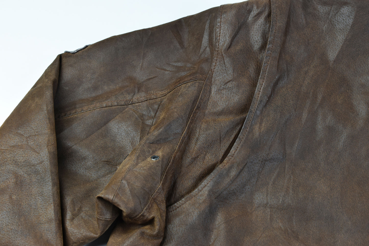 Hi-Buxter F19 Army Pilot bomber Men Leather Jacket Detachable Collar, Size XL, V.Good 7/10