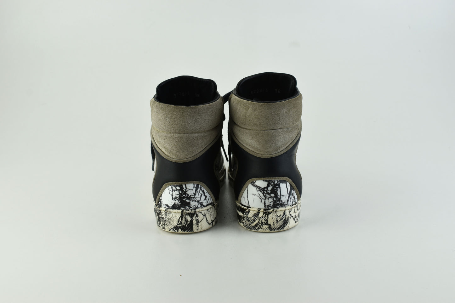 BALENCIAGA 372883 Marble High Top Women Sneakers, Size 38 AS IS, Good 6/10