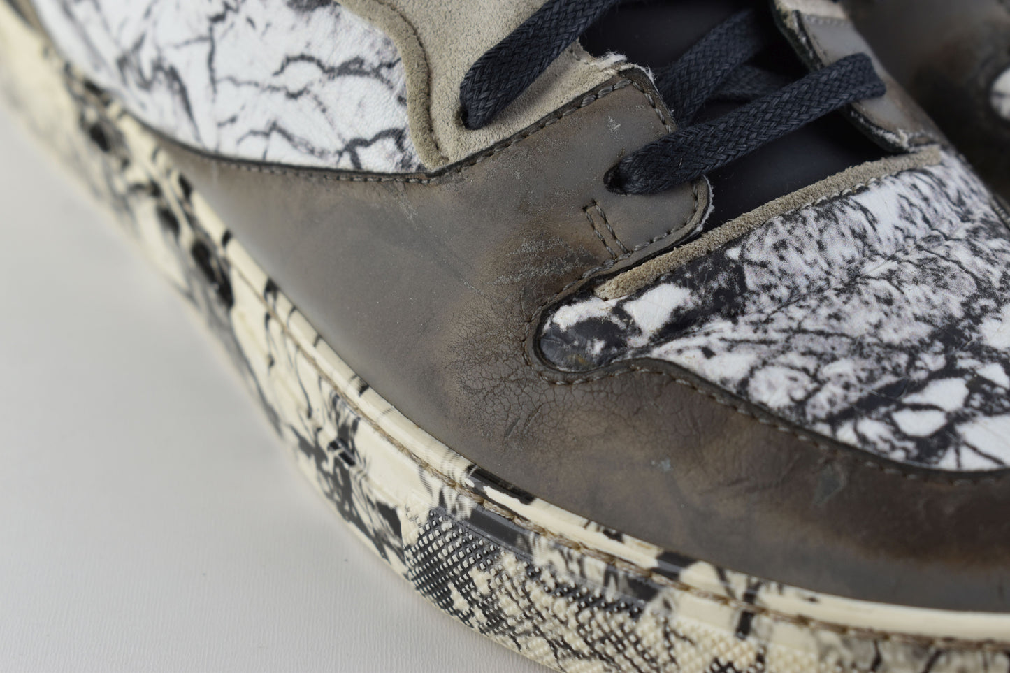 BALENCIAGA 372883 Marble High Top Women Sneakers, Size 38 AS IS, Good 6/10