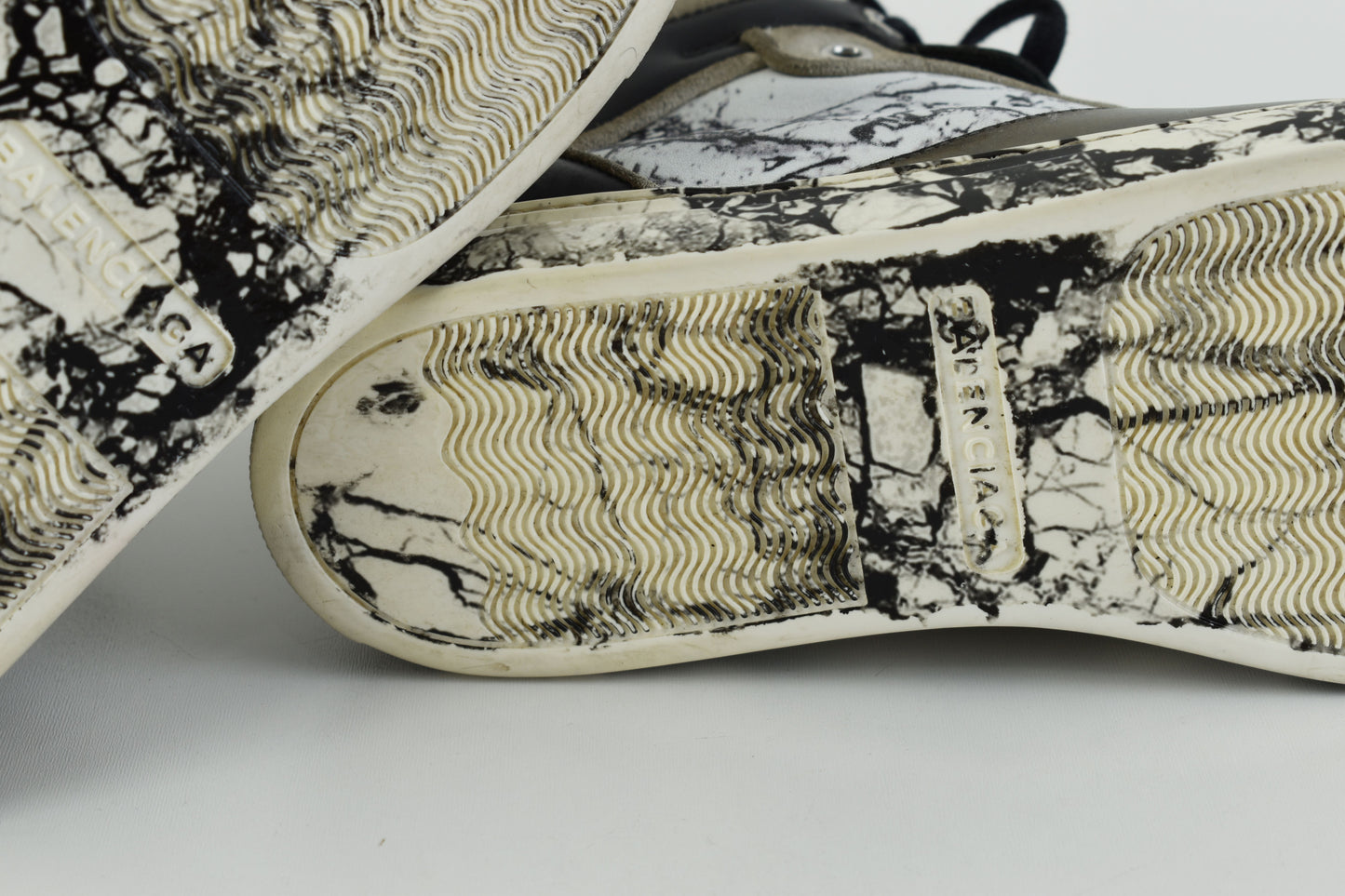 BALENCIAGA 372883 Marble High Top Women Sneakers, Size 38 AS IS, Good 6/10