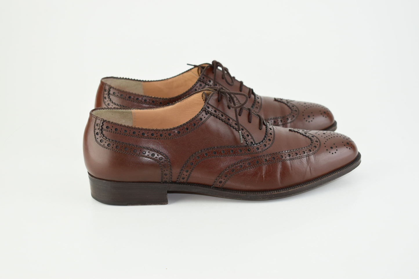 Salvatore Ferragamo Firenze Brown Oxford Brogue, Size EU 43.5, Men Shoes, V.Good 8/10