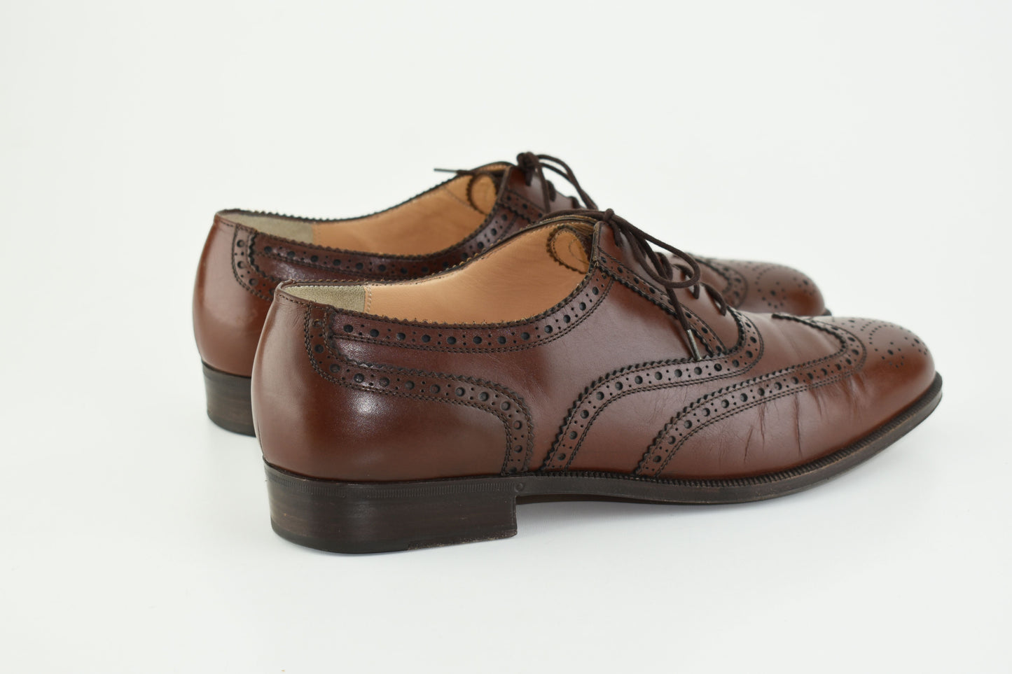 Salvatore Ferragamo Firenze Brown Oxford Brogue, Size EU 43.5, Men Shoes, V.Good 8/10