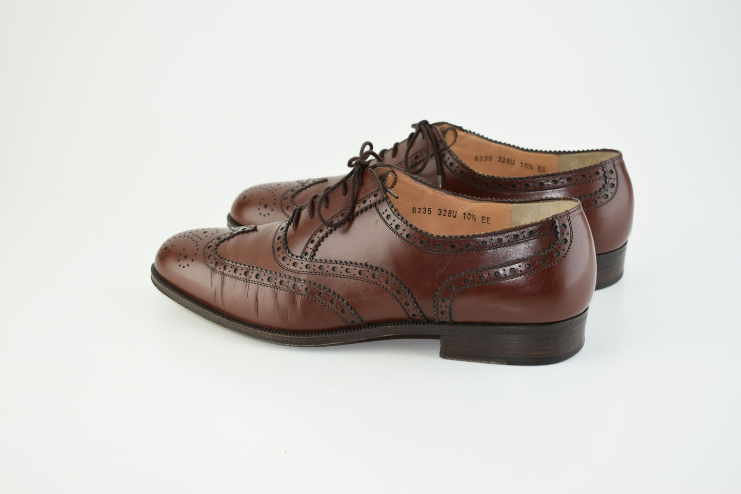 Salvatore Ferragamo Firenze Brown Oxford Brogue, Size EU 43.5, Men Shoes, V.Good 8/10