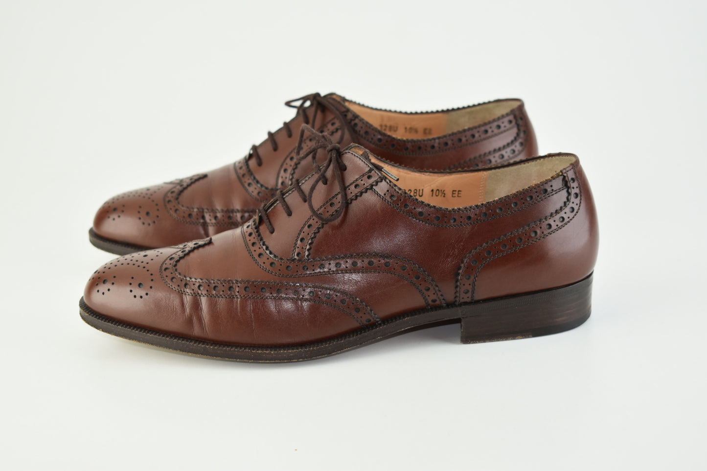 Salvatore Ferragamo Firenze Brown Oxford Brogue, Size EU 43.5, Men Shoes, V.Good 8/10