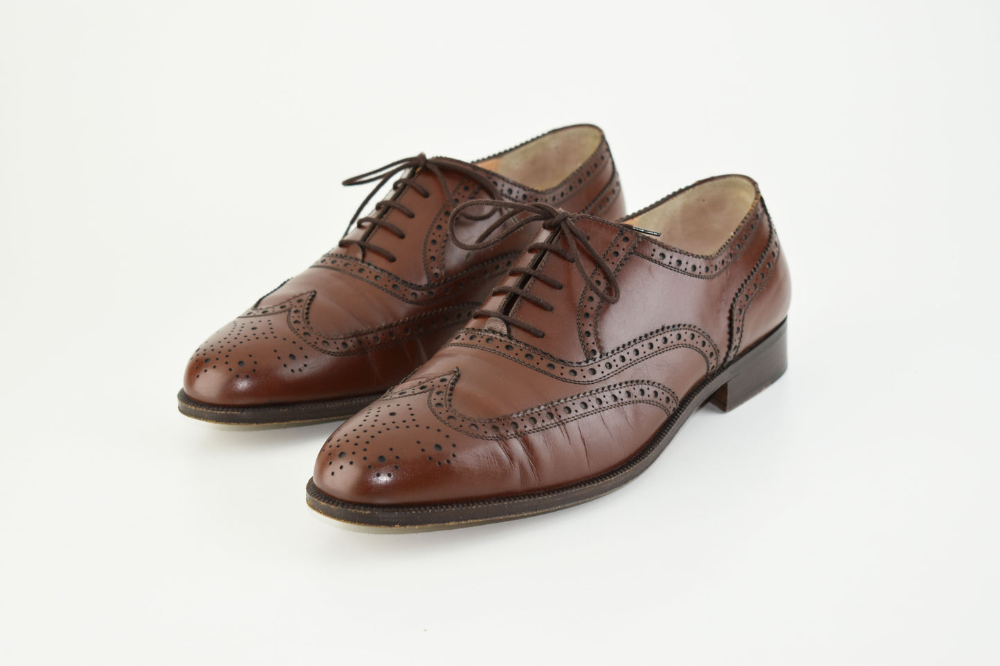 Salvatore Ferragamo Firenze Brown Oxford Brogue, Size EU 43.5, Men Shoes, V.Good 8/10