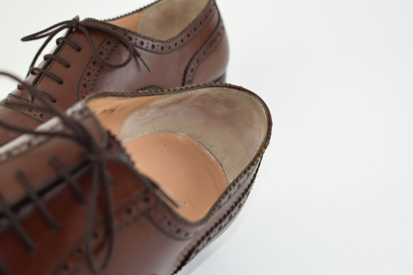 Salvatore Ferragamo Firenze Brown Oxford Brogue, Size EU 43.5, Men Shoes, V.Good 8/10
