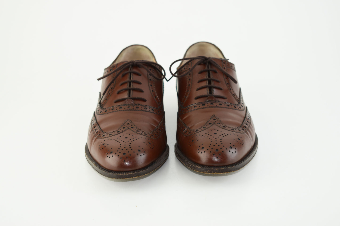 Salvatore Ferragamo Firenze Brown Oxford Brogue, Size EU 43.5, Men Shoes, V.Good 8/10