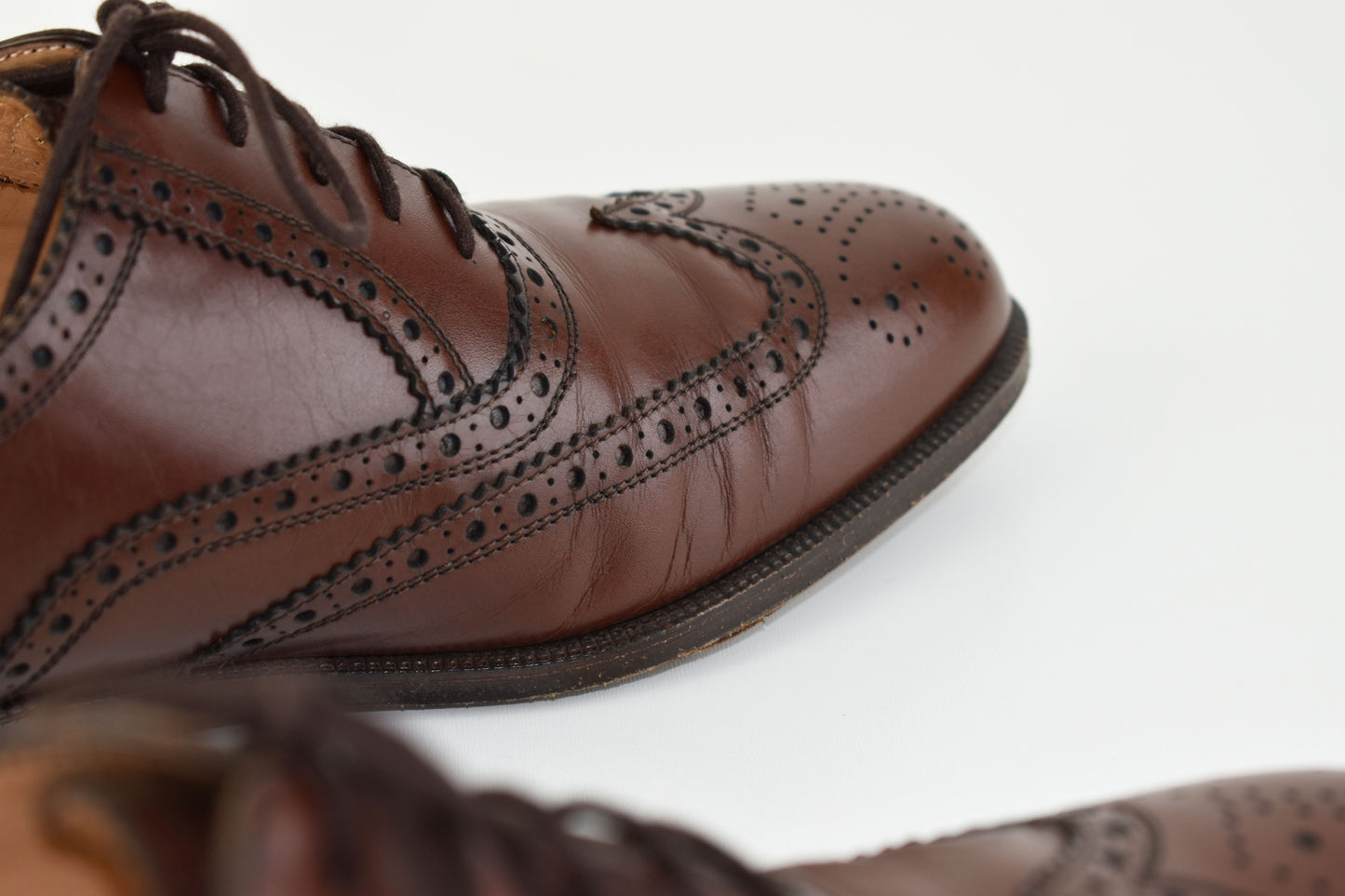 Salvatore Ferragamo Firenze Brown Oxford Brogue, Size EU 43.5, Men Shoes, V.Good 8/10