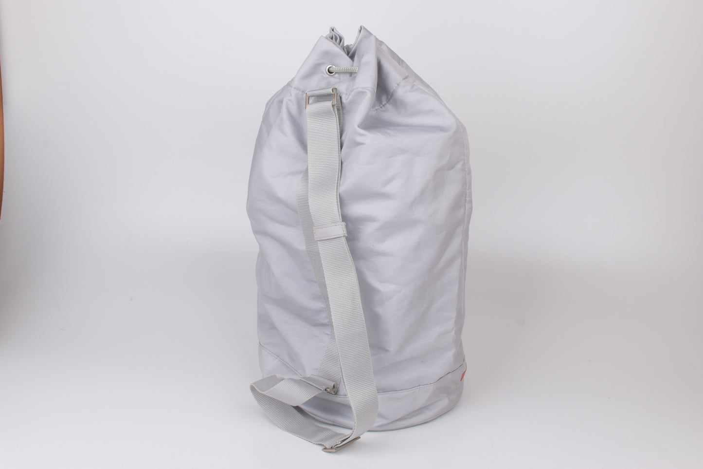 * Prada Luna Rossa Gray Crossbody Drawstring Sling Bag, 24x50cm, V.Good 8/10