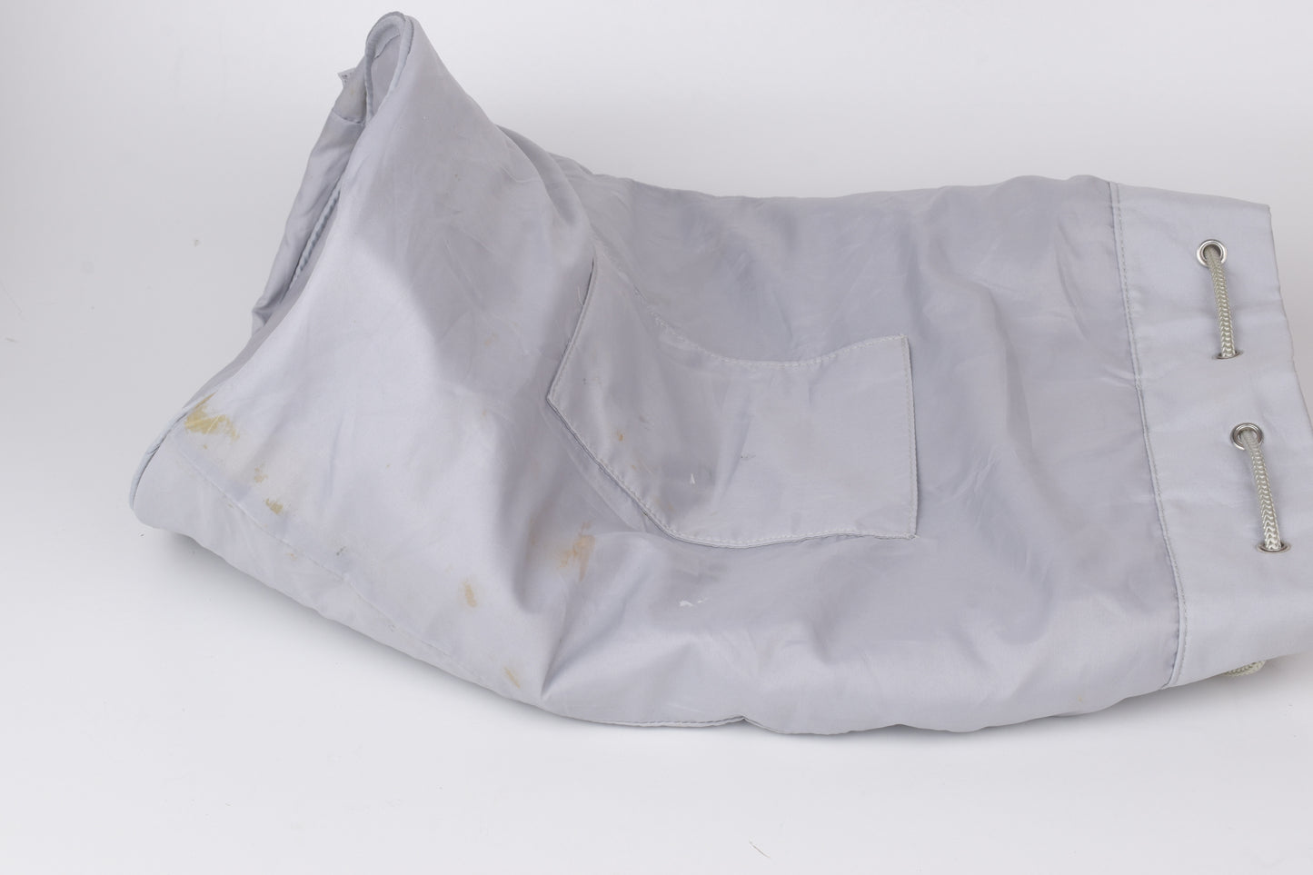 * Prada Luna Rossa Gray Crossbody Drawstring Sling Bag, 24x50cm, V.Good 8/10