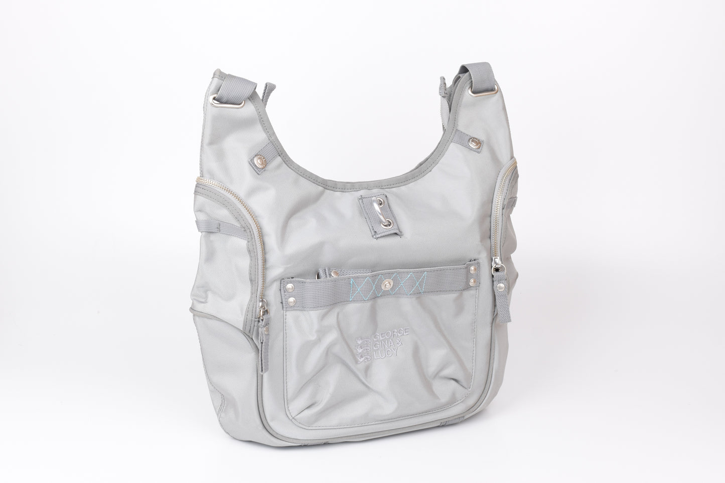 * George Gina & Lucy Paula Punshing Gray Shoulder Bag, 30x40cm, Excellent 9/10