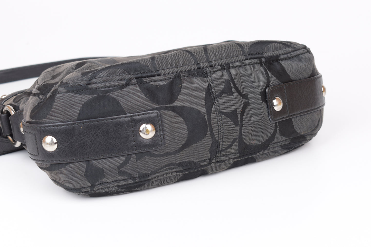 * Coach Signature Zoe Shoulder Bag F14708 Black/Gray, 29x24cm, V.Good 7/10