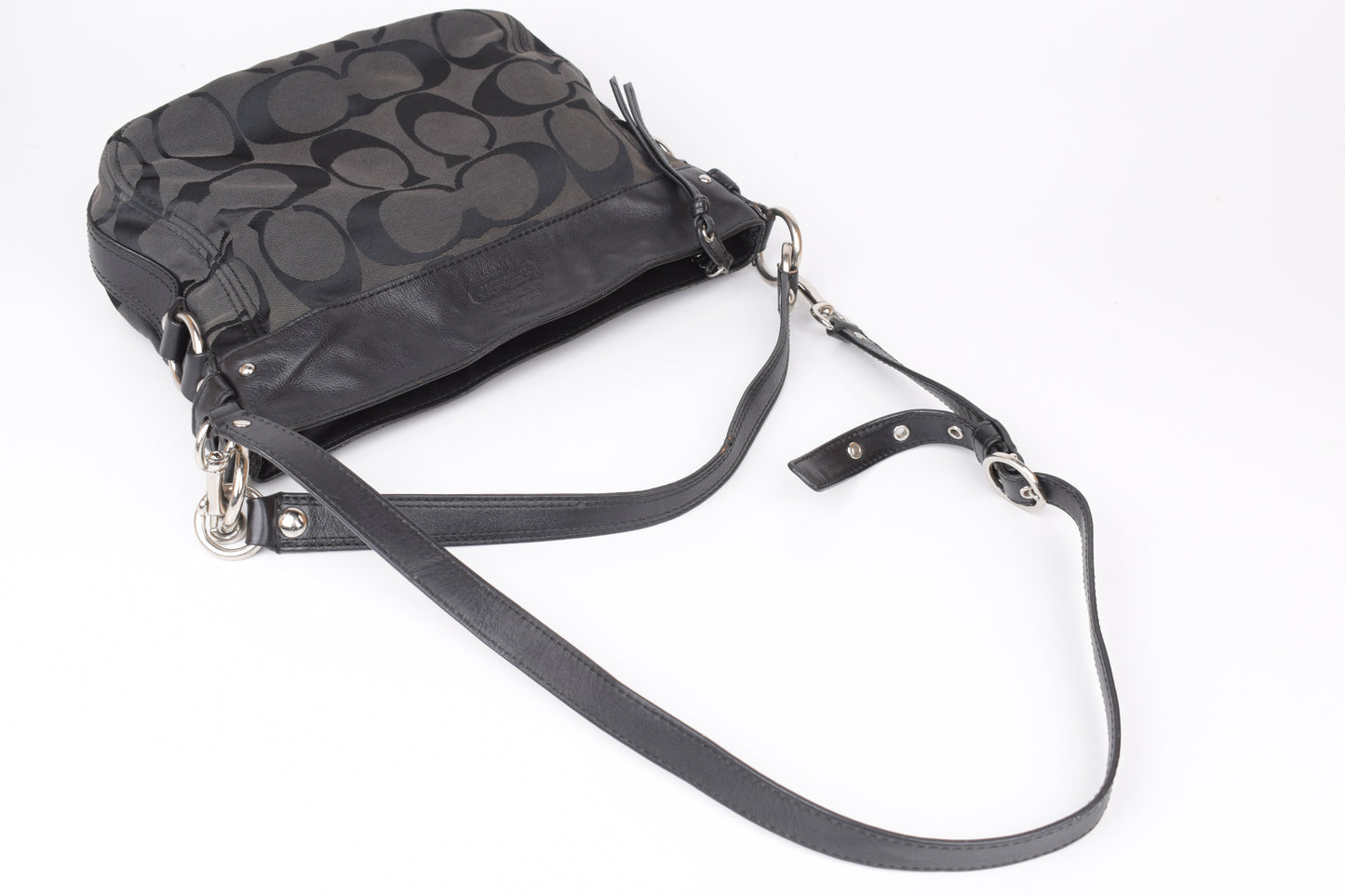 * Coach Signature Zoe Shoulder Bag F14708 Black/Gray, 29x24cm, V.Good 7/10